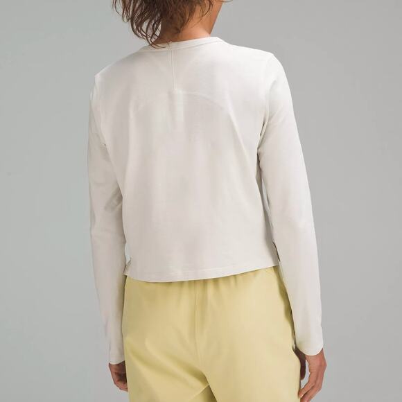 Lululemon Classic-Fit Cotton-Blend Long-Sleeve Shirt Bone White Size 10 - Picture 1 of 10